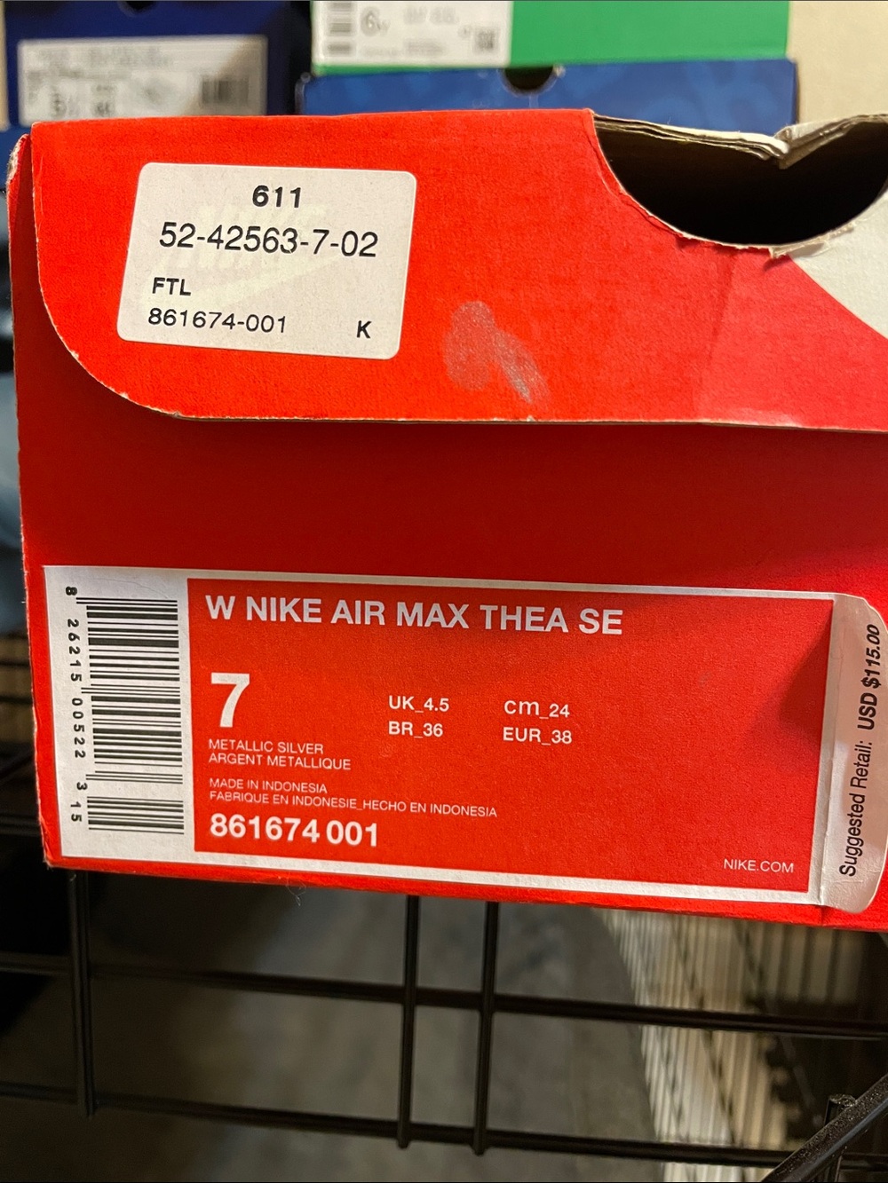 Nike silver W Nike Air Max Thea SE Label